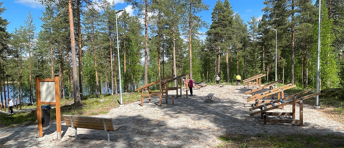 Utegym i park i Lycksele