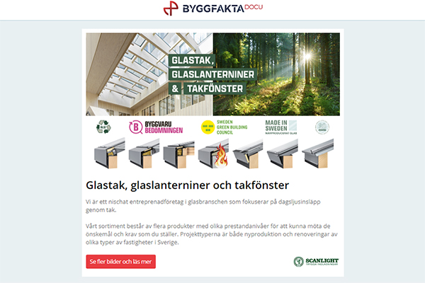 Glastak, glaslanterniner och takfönster | NIBE lanserar ventilationsaggregat | Ralaflex - Tre nivåer av säkerhet | Jobbar du med sjukhusprojekt? Läs tipsen