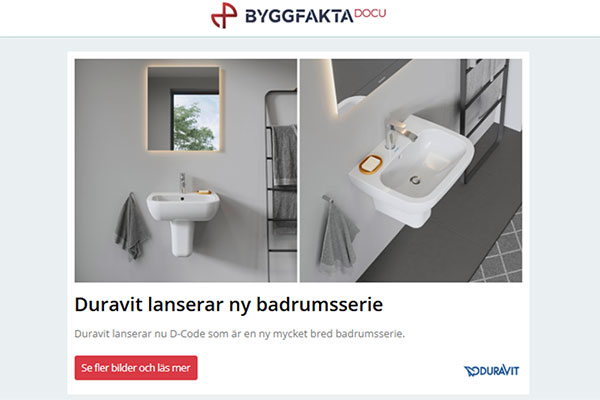 Duravit lanserar ny badrumsserie | Skånefabriken rekommenderar, levererar och monterar Snabbrullportar från Dynaco | AutoCAD och Revit modeller av Vauni