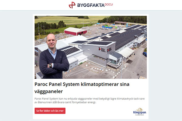 Paroc Panel System klimatoptimerar sina väggpaneler | Ladda litiumjonbatterier säkert | Gorter® hissluckor och industriella luckor | Söderhamn Innovation - Generationer av pålitlighet & erfarenhet