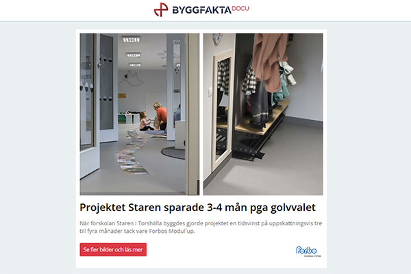 Projektet Staren sparade 3-4 mån pga golvvalet | Smidigare byggprocess med DELTABEAM ® Frame | StoVentec FibreCement | Nygammal industriabsorbent gör comeback