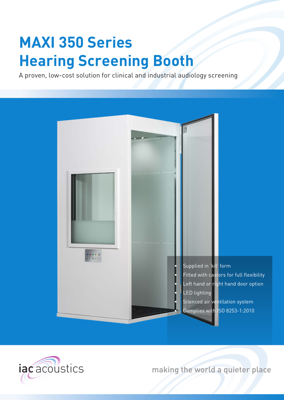 350 Series Maxi Audiology Booth