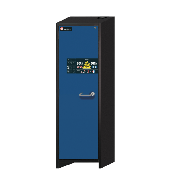 Batteriskåp ION-CORE-90, modell IO90.195.060.CC.WDC för laddning, med 1x metallskåp med 7 låsbara fack, 1x uttagslist, 1x bottentråg