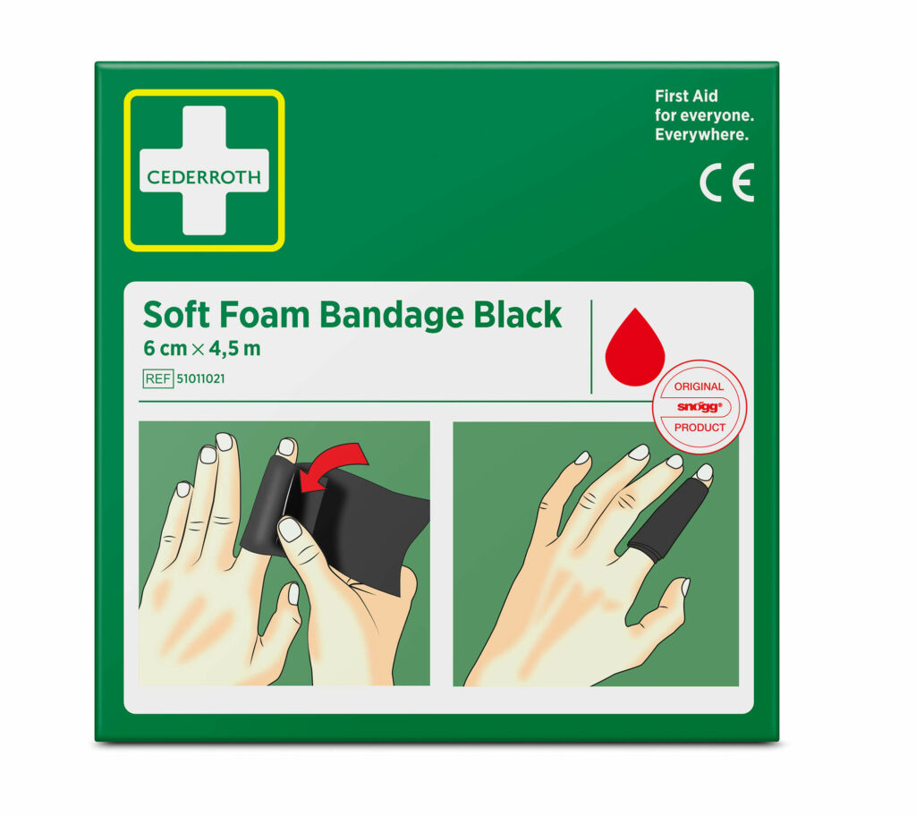 Cederroth Soft Foam Bandage Black 6 cm x 4,5 m